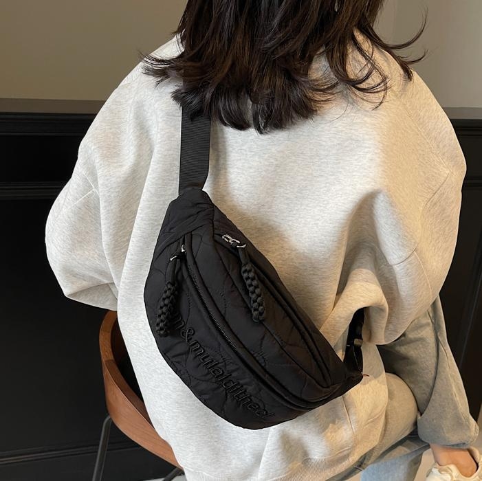 Ženska crossbody torbica s vezom, mala, zimska kolekcija 2024, nišni sportski stil, torba za prsa i struk.