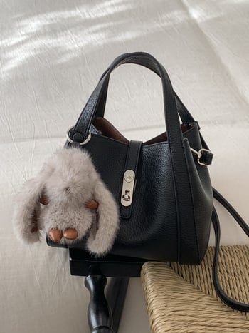Bucket torba s uzorkom lychee, crossbody remen za žene, vrhunski dizajn, svakodnevna torbica