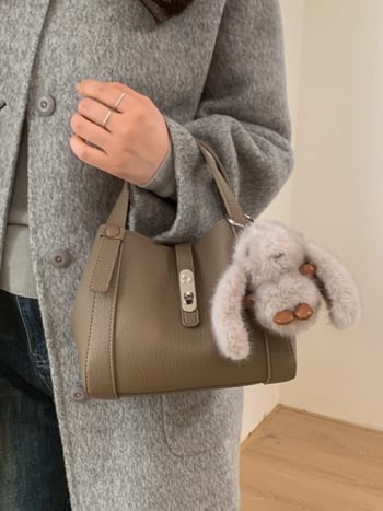 Bucket torba s uzorkom lychee, crossbody remen za žene, vrhunski dizajn, svakodnevna torbica