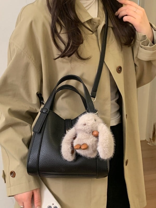 Bucket torba s uzorkom lychee, crossbody remen za žene, vrhunski dizajn, svakodnevna torbica