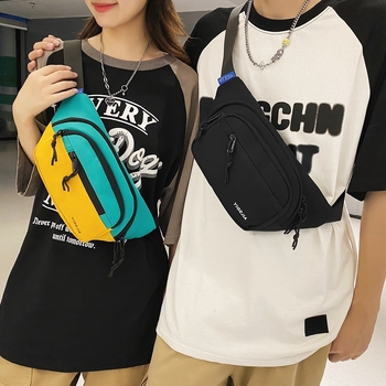 Japanski stil Harajuku sportska torba preko ramena, unisex, višestruka namjena, najlonska torba s kontrastnim šavovima