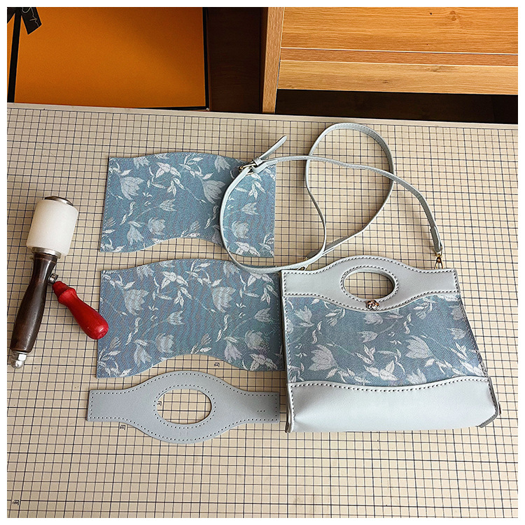 Retro DIY ženska torba – srednja veličina, PU koža, preko ramena i crossbody, ručno izrađeni komplet