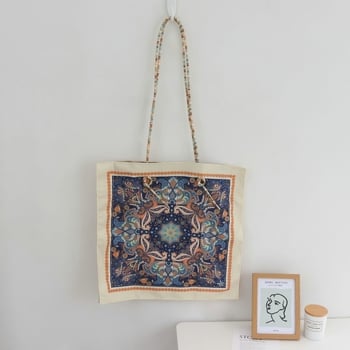 Dvostrano otisnuta crossbody bucket torba, velika zapremina za putovanja