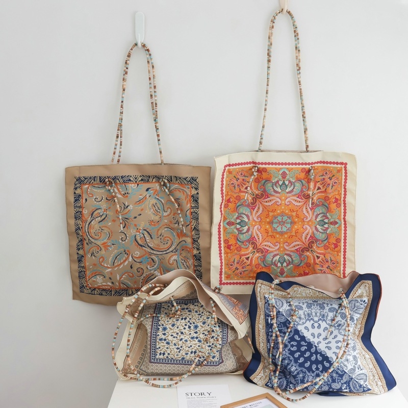 Dvostrano otisnuta crossbody bucket torba, velika zapremina za putovanja