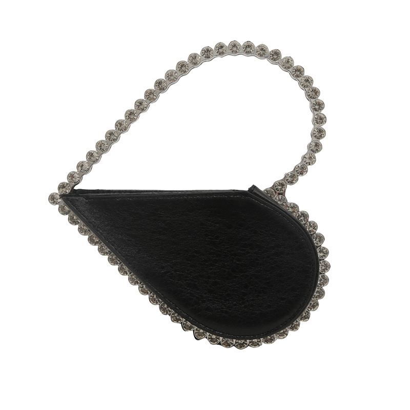 Ženska torbica u obliku srca sa kristalima, ljeto 2025, elegantna večernja torbica za zabave