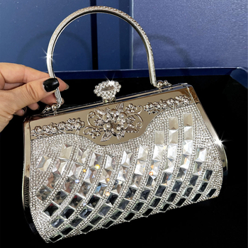 Torba Gilt Diamond s dijamantima, večernja torba s dijamantima, luksuzna torbica inspirirana cheongsam stilom, idealna uz nevjenu haljinu s zmajem i feniksom