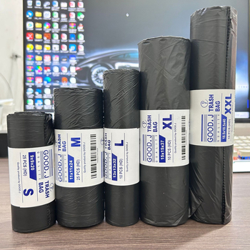 Crne vreće za otpad od HDPE-a, debele, s ravnim otvorom, u rolama, jednokratne, veleprodaja