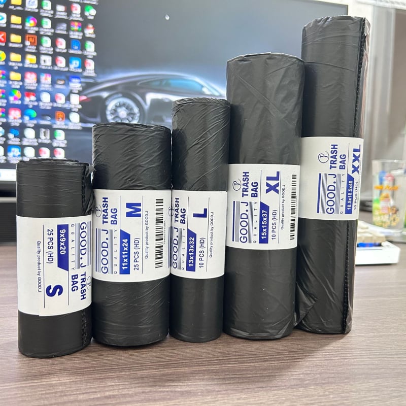 Crne vreće za otpad od HDPE-a, debele, s ravnim otvorom, u rolama, jednokratne, veleprodaja