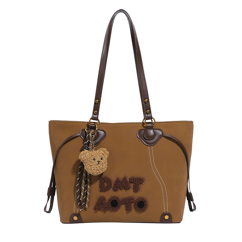 Ženska tote torba velike kapacitete s retro monogramom s literama, elegantna i svestrana za nošenje preko ramena ili crossbody