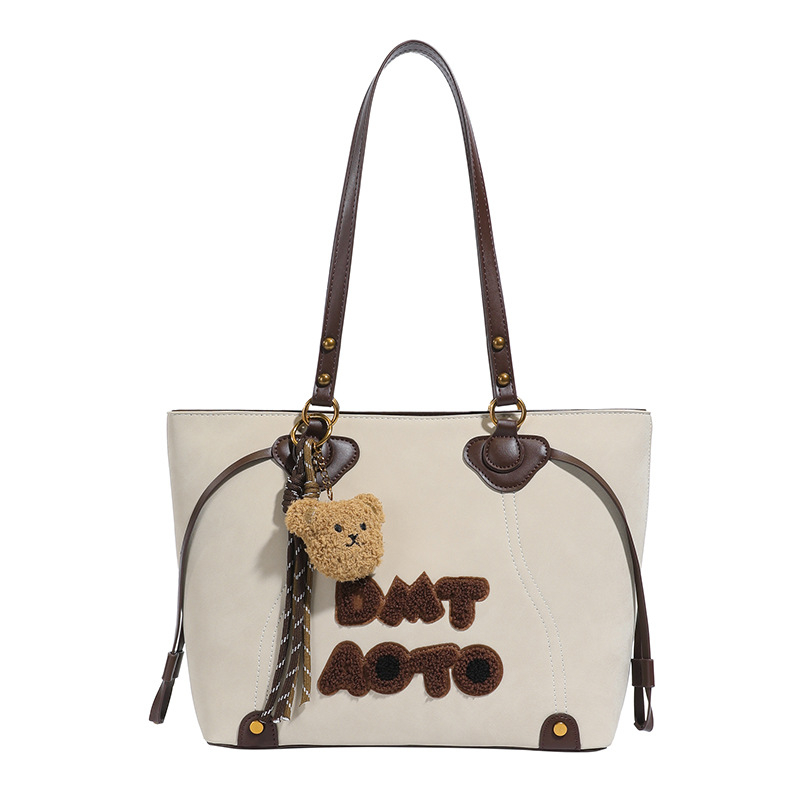 Ženska tote torba velike kapacitete s retro monogramom s literama, elegantna i svestrana za nošenje preko ramena ili crossbody