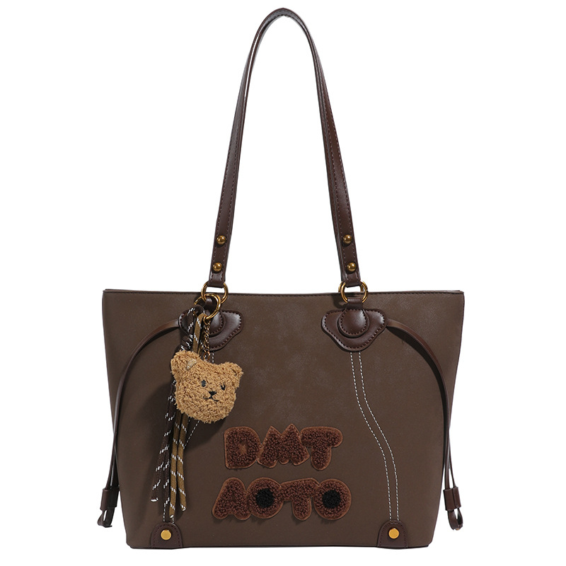 Ženska tote torba velike kapacitete s retro monogramom s literama, elegantna i svestrana za nošenje preko ramena ili crossbody