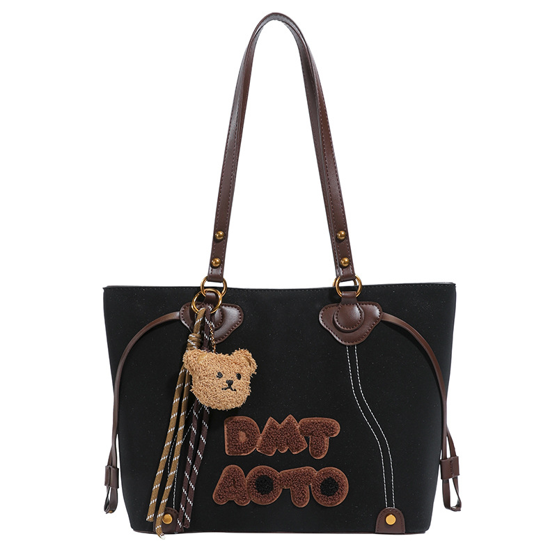 Ženska tote torba velike kapacitete s retro monogramom s literama, elegantna i svestrana za nošenje preko ramena ili crossbody