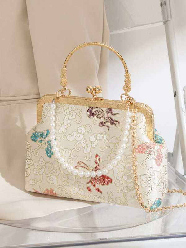 Ženska crossbody torba s motivom leptira, novi model za sezonu proljeće-ljeto 2025, profinjen dizajn u nacionalnom stilu, večernja torba