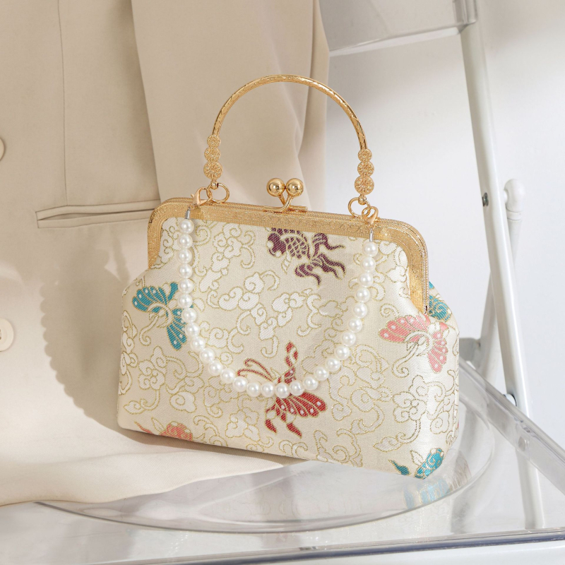Ženska crossbody torba s motivom leptira, novi model za sezonu proljeće-ljeto 2025, profinjen dizajn u nacionalnom stilu, večernja torba