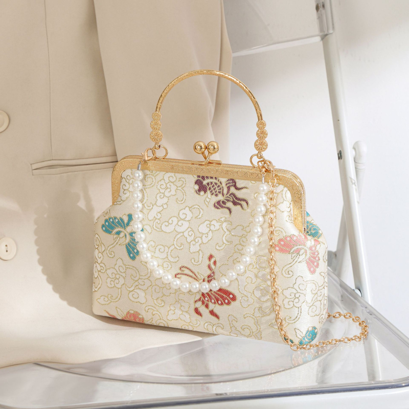Ženska crossbody torba s motivom leptira, novi model za sezonu proljeće-ljeto 2025, profinjen dizajn u nacionalnom stilu, večernja torba