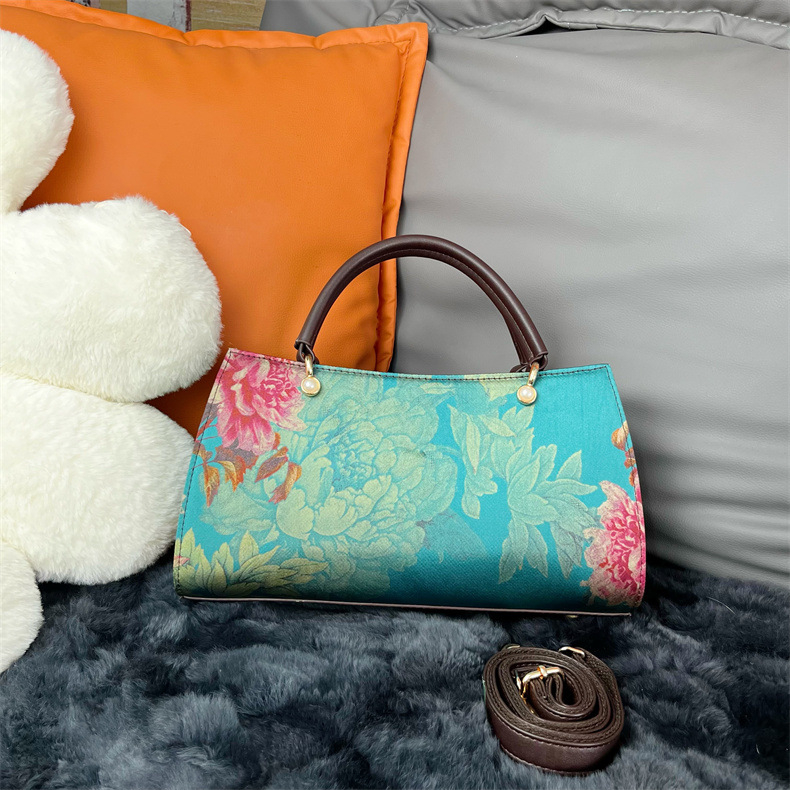 Ženska torbica preko ramena u kineskom stilu, Xiangyun yarn tekstil, vintage večernja crossbody torbica