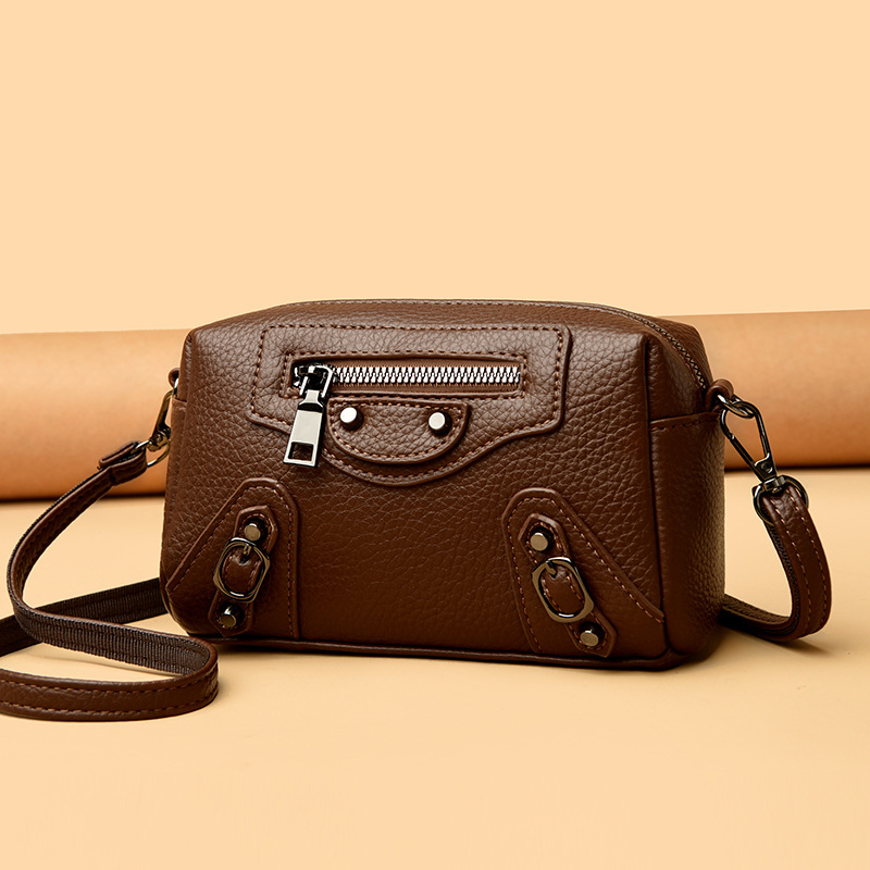 Ženska mala crossbody torbica od meke teksture kože, 2025 novi model, kompaktnog dizajna s džepom za telefon