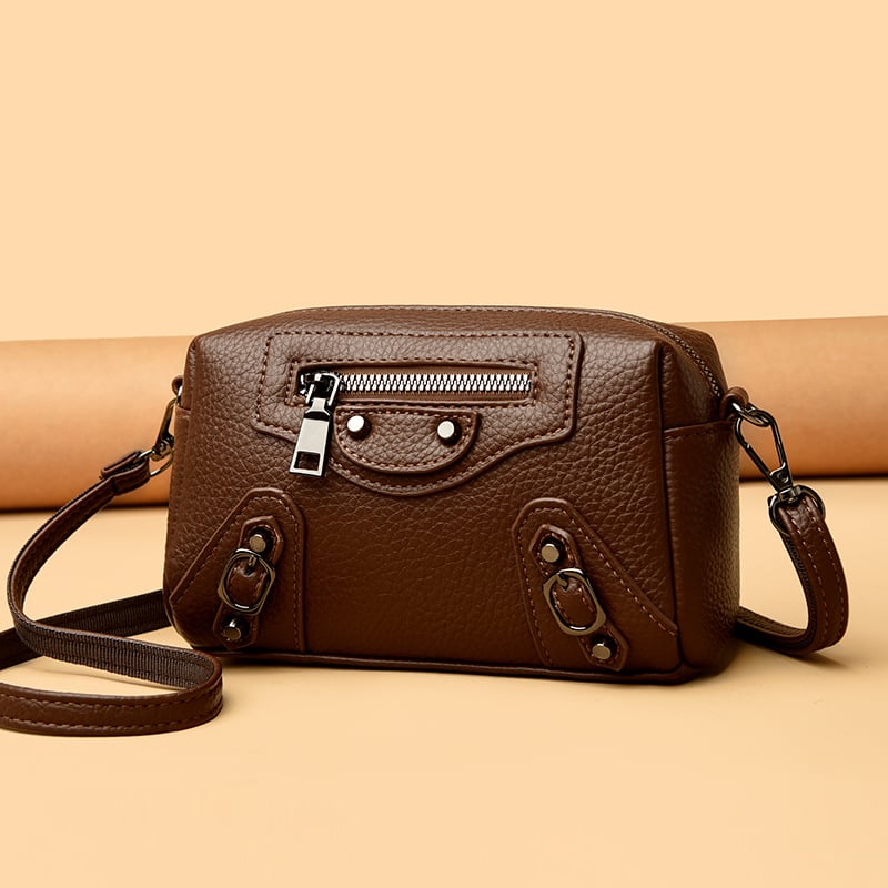 Ženska mala crossbody torbica od meke teksture kože, 2025 novi model, kompaktnog dizajna s džepom za telefon