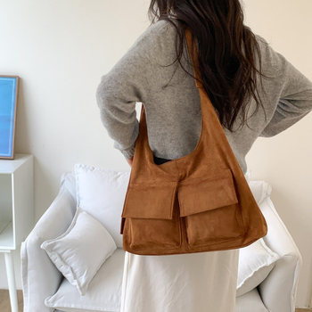 Nova nubuk torba preko ramena, retro stil, žena, velika zapremina, jesen–zimski korejski stil tote torba za svakodnevnu upotrebu