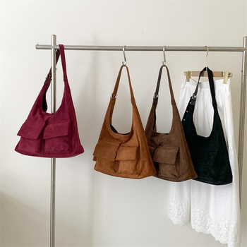 Nova nubuk torba preko ramena, retro stil, žena, velika zapremina, jesen–zimski korejski stil tote torba za svakodnevnu upotrebu