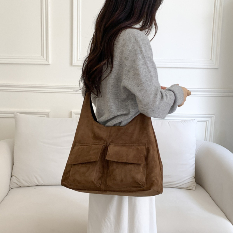 Nova nubuk torba preko ramena, retro stil, žena, velika zapremina, jesen–zimski korejski stil tote torba za svakodnevnu upotrebu