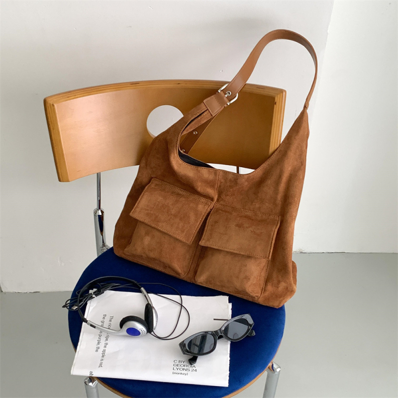 Nova nubuk torba preko ramena, retro stil, žena, velika zapremina, jesen–zimski korejski stil tote torba za svakodnevnu upotrebu