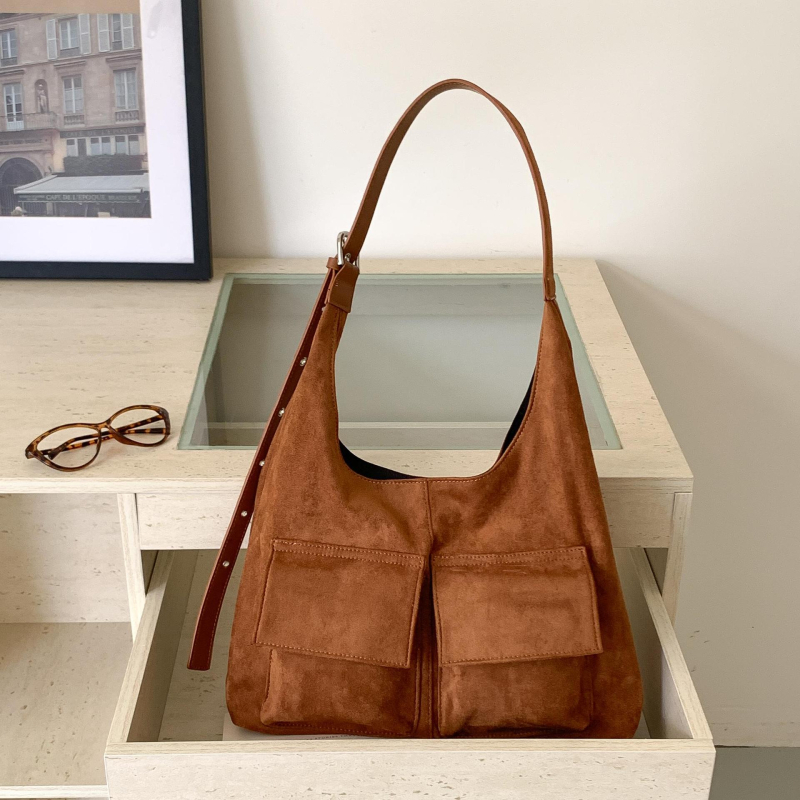 Nova nubuk torba preko ramena, retro stil, žena, velika zapremina, jesen–zimski korejski stil tote torba za svakodnevnu upotrebu