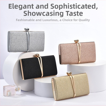 PU kožna clutch torbica s šljokicama, za elegantne večernje outfite, s naramenicom preko ramena
