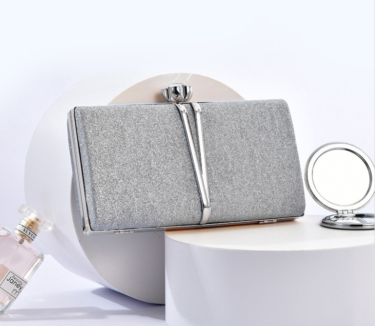 PU kožna clutch torbica s šljokicama, za elegantne večernje outfite, s naramenicom preko ramena