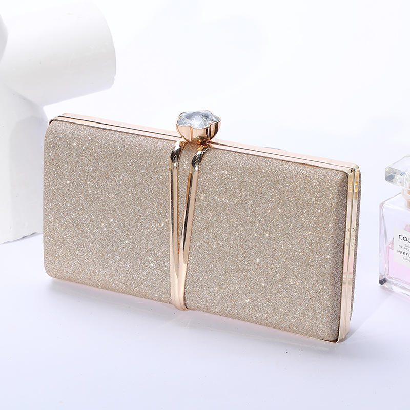 PU kožna clutch torbica s šljokicama, za elegantne večernje outfite, s naramenicom preko ramena