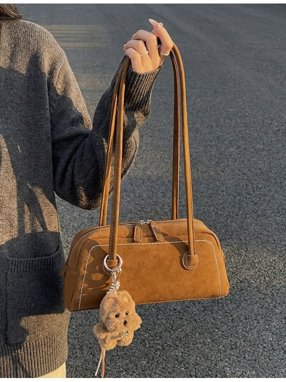 Premium ženska torba od velura, svestrana torba za rameno i podlakticu, retro stil s velikim kapacitetom za svakodnevna putovanja, pliš torba
