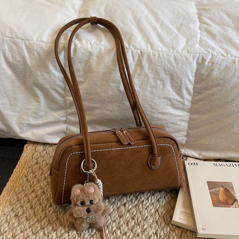 Premium ženska torba od velura, svestrana torba za rameno i podlakticu, retro stil s velikim kapacitetom za svakodnevna putovanja, pliš torba