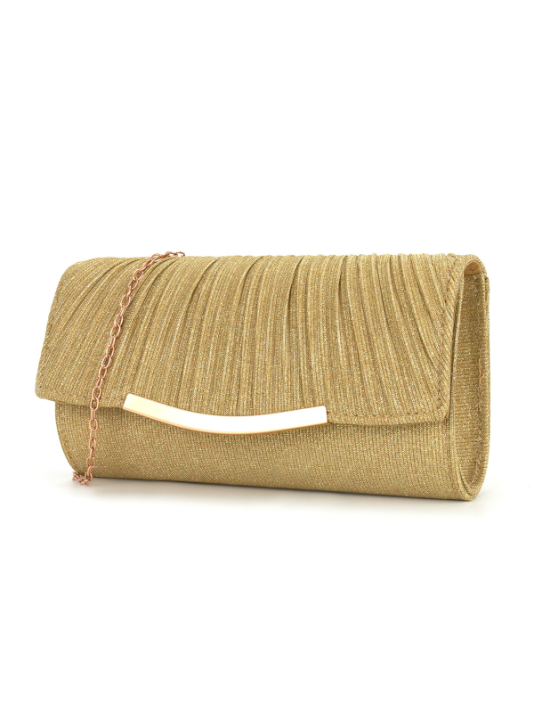 Prom Queen cilindrična plisirana večernja clutch torbica s unutarnjim džepom za karticu