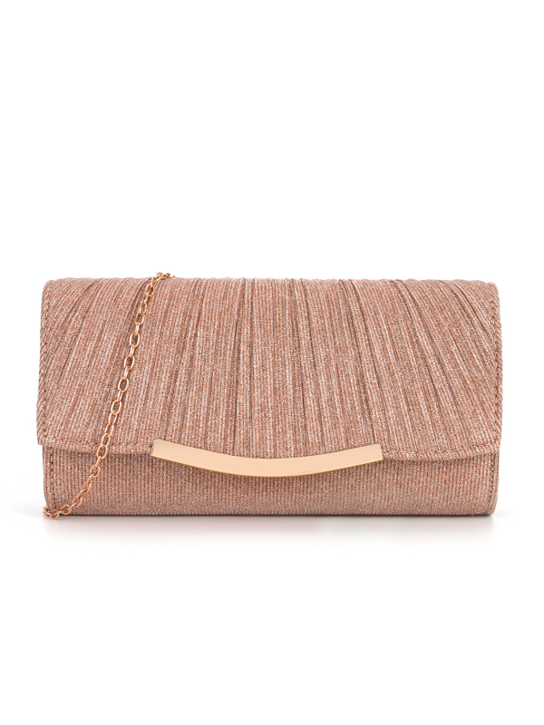 Prom Queen cilindrična plisirana večernja clutch torbica s unutarnjim džepom za karticu