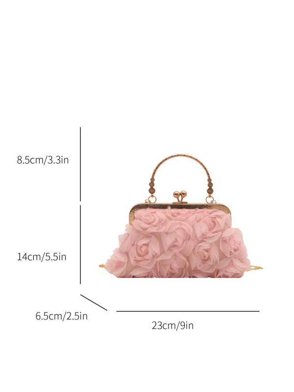 Večernja torbica s ružama, svadbena crossbody torba, mala kvadratna torba