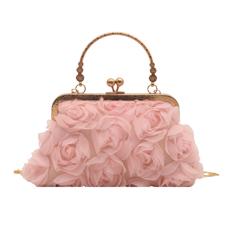 Večernja torbica s ružama, svadbena crossbody torba, mala kvadratna torba