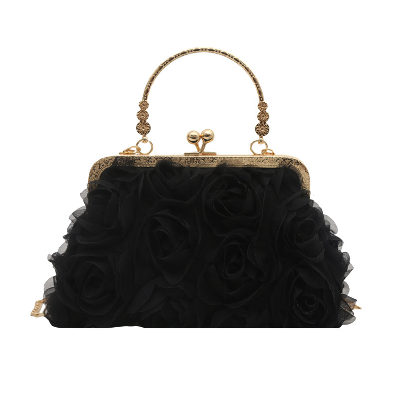 Večernja torbica s ružama, svadbena crossbody torba, mala kvadratna torba