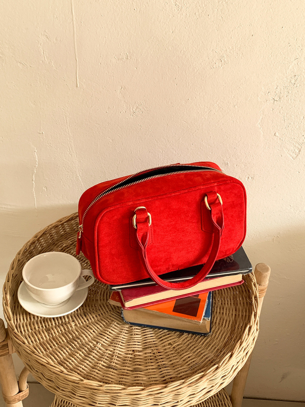 Jesen-zimska pliš torba od velura, mala kvadratna crossbody torba s džepom za telefon, retro stil