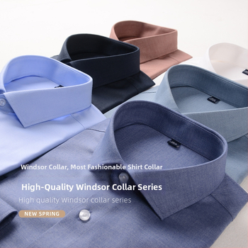 Muška košulja-kardigan s Windsor ovratnikom, poslovno-opušten stil, bez džepova, viskozni twill materijal, za sva četiri godišnja doba