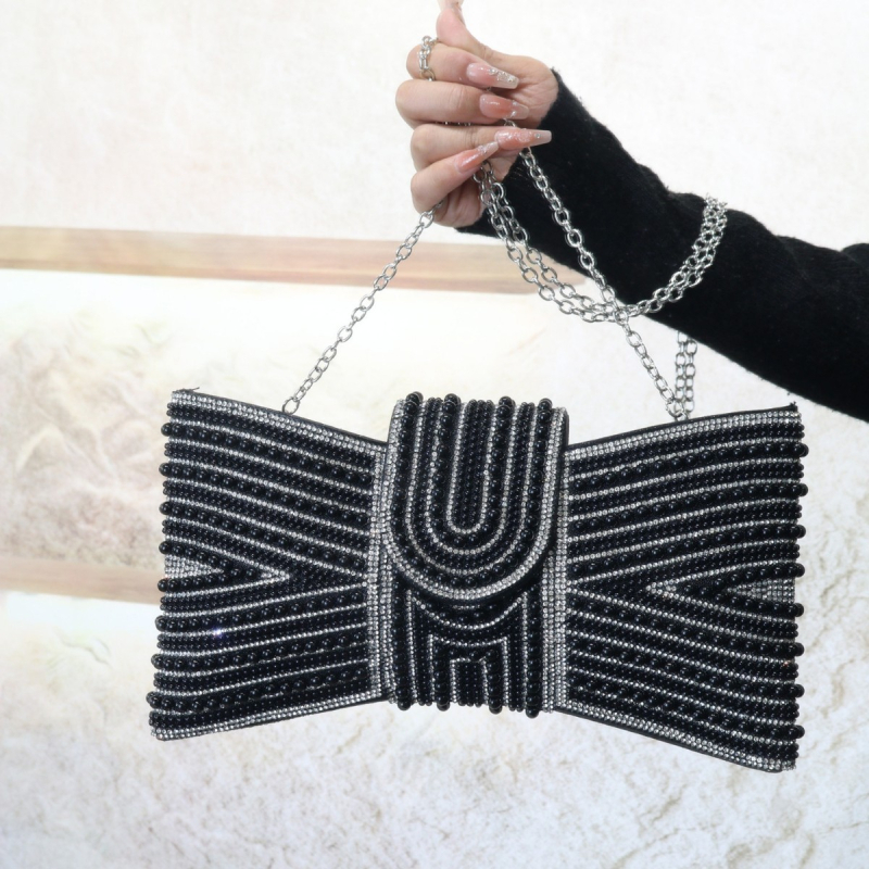 Dijamantima ukrašena večernja clutch torbica s remenom preko ramena, ženska mala torbica