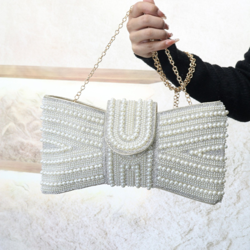 Dijamantima ukrašena večernja clutch torbica s remenom preko ramena, ženska mala torbica