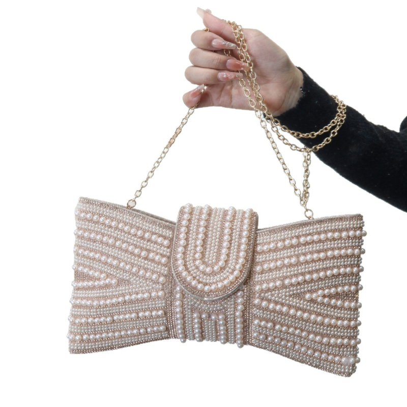 Dijamantima ukrašena večernja clutch torbica s remenom preko ramena, ženska mala torbica