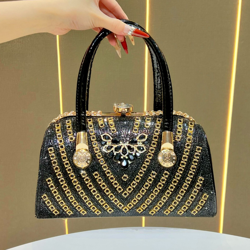 Ženska večernja torbica s dijamantima, sjajan dizajn, crossbody torba, velika kapaciteta, lagani luksuz
