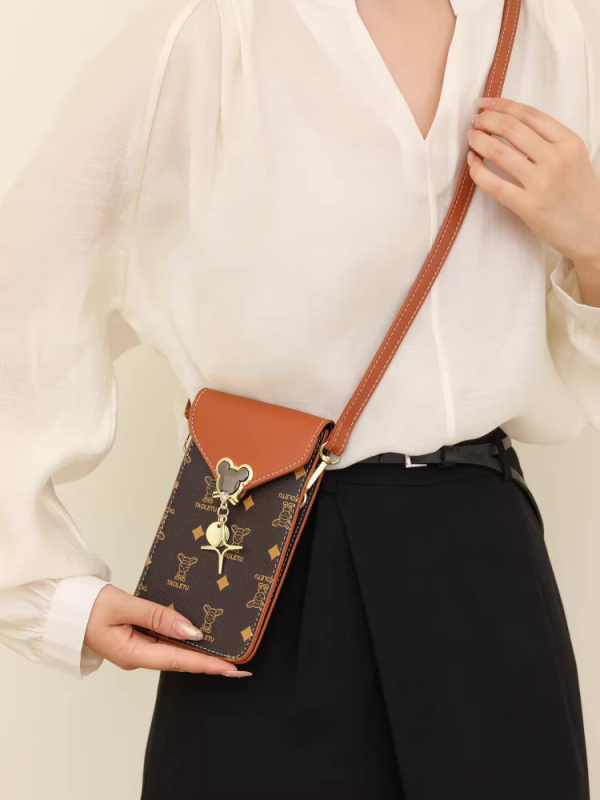 Ženska torbica za mobitel s dodirnim zaslonom – 2026 jesen-zima, novi stil, uspravna mala crossbody torba