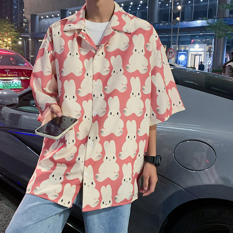Muška kratka košulja, dizajnerski nadahnut stil, ljetni korejski stil, casual, hongkonški stil, slobodan kroj