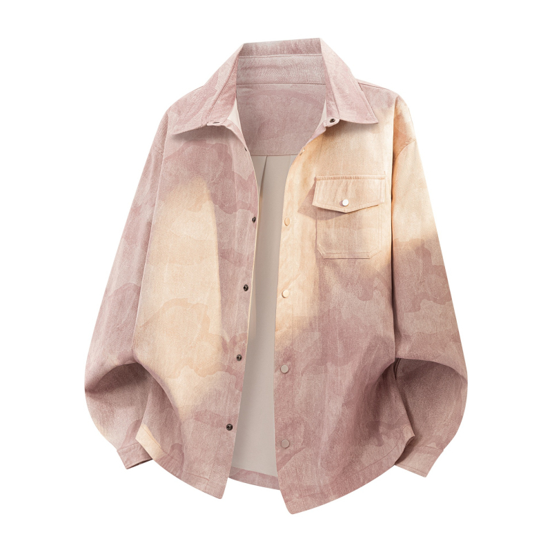 Tavaszi oversized tie-dye ing férfiaknak, hosszú ujjú, prémium mindennapi felső