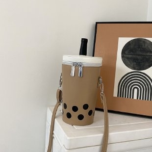 Milk Tea стил малка дамска чанта през рамо за телефон, модерен и универсален дизайн, кофа-образна чанта
