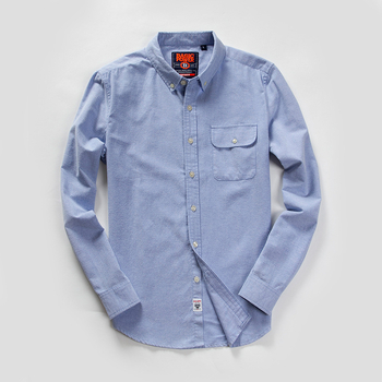 Muška košulja od pamuka Oxford, dugi rukavi, s džepom, Slim fit, casual stil, 2022 jesen-zima