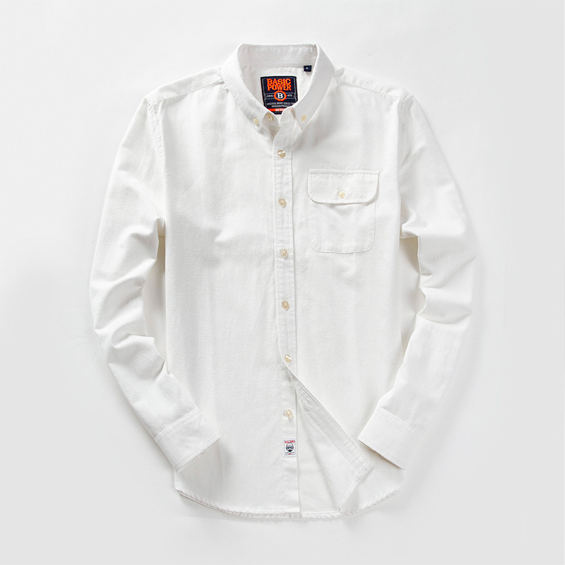 Muška košulja od pamuka Oxford, dugi rukavi, s džepom, Slim fit, casual stil, 2022 jesen-zima