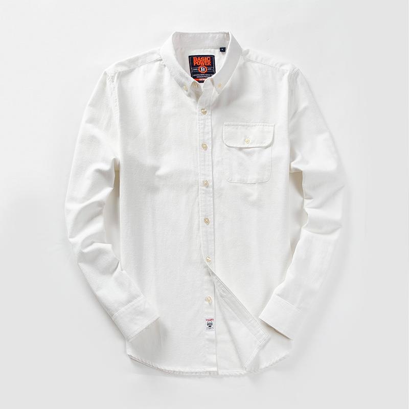 Muška košulja od pamuka Oxford, dugi rukavi, s džepom, Slim fit, casual stil, 2022 jesen-zima